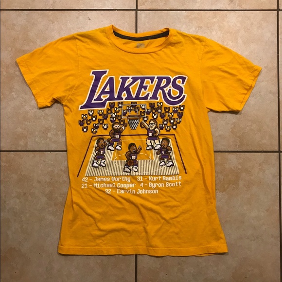 Majestic Other - Lakers 3-Bit Throwback Legends Gold/Purple Shirt S